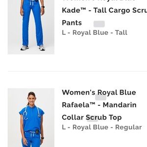 FIGS- Women's Royal Blue Scrub set (LT pants)